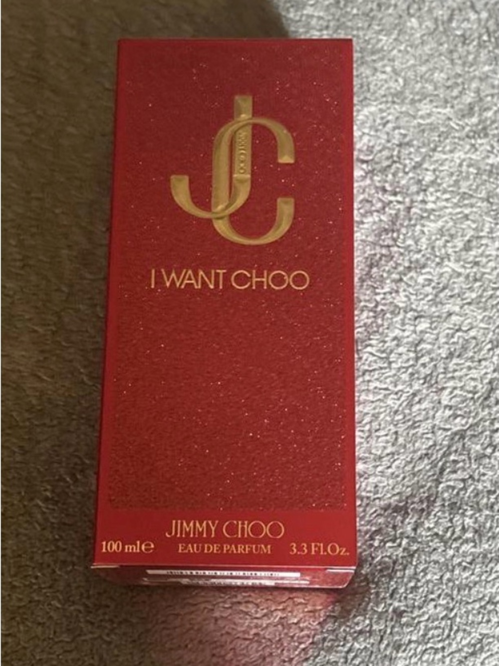 Jimmy Choo I Want Choo Red Glitter Box with Gold Logo